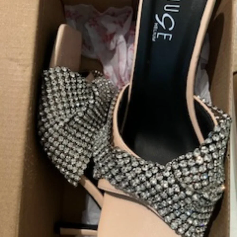 GORGEOUS Rhinestone & Nude Mule!! - Picture 2 of 2